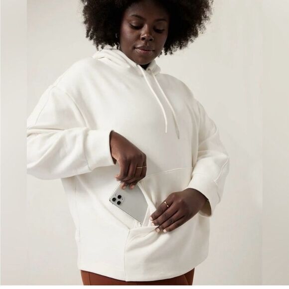 Athleta Tops - NWT Athleta Retroplush 11 Hoodie. 3X. Magnolia White